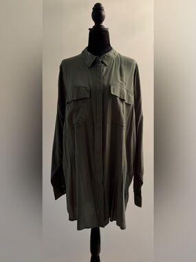 Vero Moda Long Sleeve Collared Oversized Shirt - Size XL